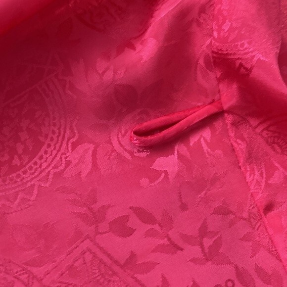 Victoria’s Secret Vintage Satin Gold Label Coral Embossed Robe OS - Picture 9 of 12